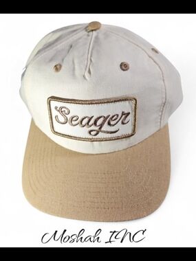 Seager Co. Hat Uncle Bill Hemp Trucker Cap Patch Logo OSFM Snapback Adjustable